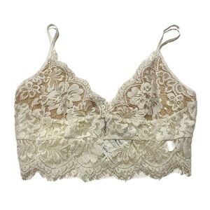 NWT Pacsun Lottie Moss white cream lace bralette tank crop top size medium